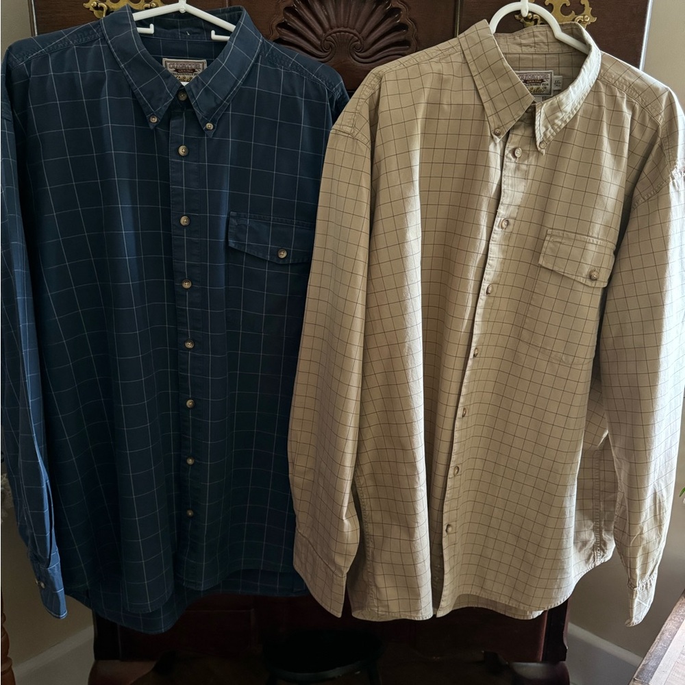 Cabela’s - Two Man’s long sleeved, XXL/Tall Shirts.